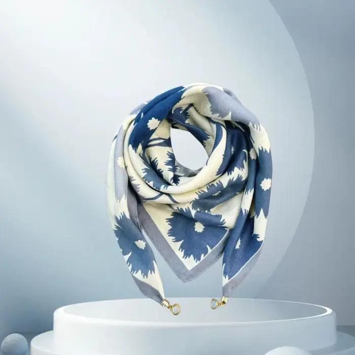 Écharpe carrée en satin de style vintage pour femme