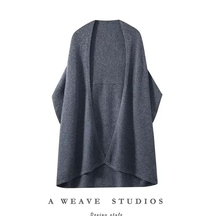 Châle 100% pure laine écharpe nouvelle mode chaude automne et hiver manteau tricoté de style occidental.
