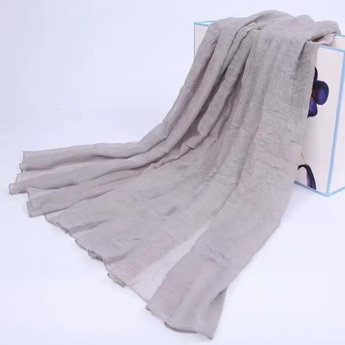 17 couleurs femmes coton longue écharpe été châles et enveloppes Vintage