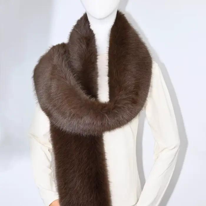2025 nouveau hiver Imitation vison fourrure écharpes femmes chaud moelleux fausse