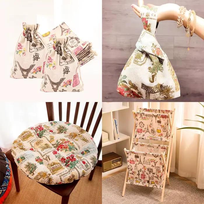 Tissu en coton et lin vintage pour bricolage couture et décoration de maison occassions quotidiennes et spéciales