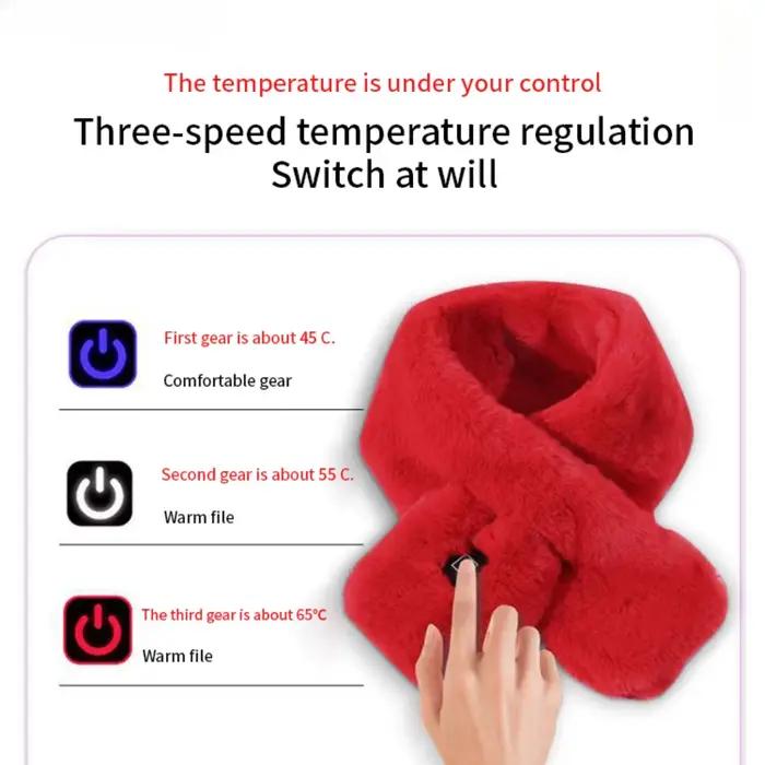 Écharpe en peluche douce chauffante pour homme et femme, fausse fourrure, hiver, chauffage USB, confort, style moderne, occasions spéciales