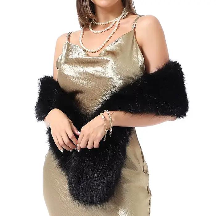 2025 nouveau hiver Imitation vison fourrure écharpes femmes chaud moelleux fausse