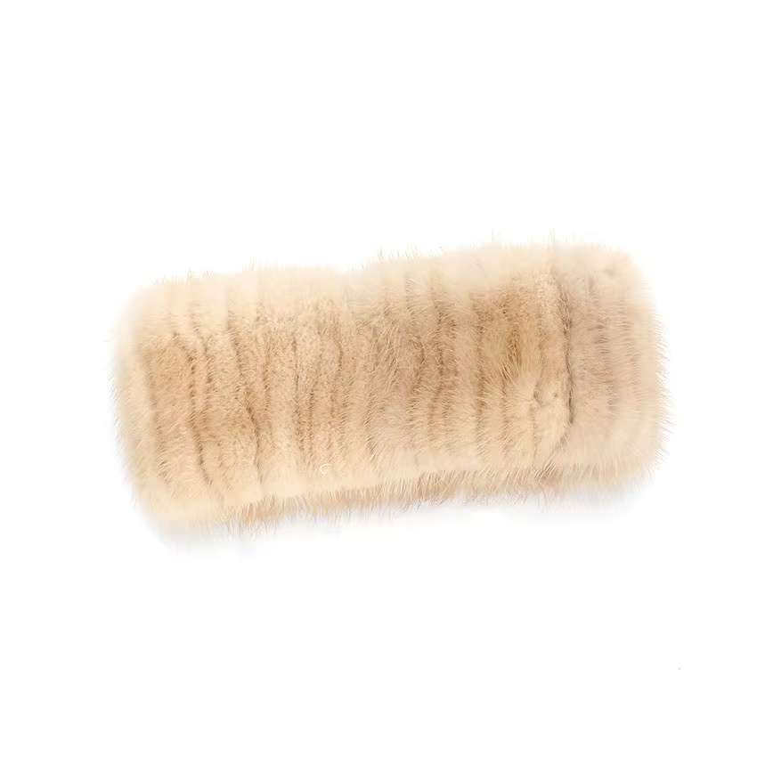 Écharpe en fourrure de vison femmes col en vraie fourrure nouveau moelleux hiver véritable tricoté N