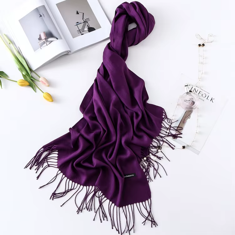 Écharpe en Cachemire avec Pompon pour Femme, Châle de Tête Long et Chaud, Doux et Résistant, Nouvell