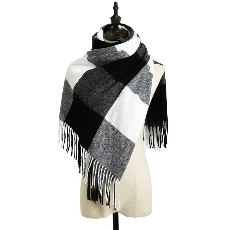 2024 Designer tricoté printemps hiver femmes écharpe plaid chaud cachemire foulards châle marque de