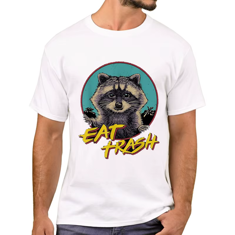TEEHUB – T-Shirt à manches courtes pour hommes, humoristique et Vintage, Hipster, Ramen, raton laveu