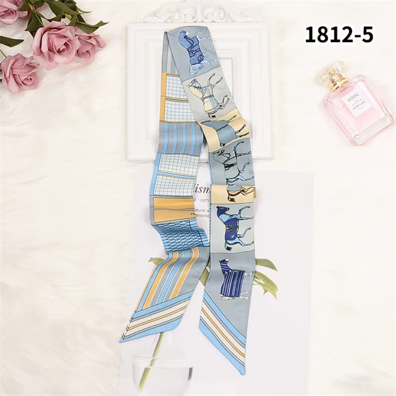 Foulard de sac imprimé cheval pour femmes, petit Foulard en soie slim, marque de luxe, cravate, foul