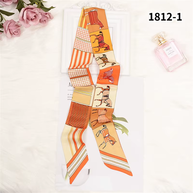 Foulard de sac imprimé cheval pour femmes, petit Foulard en soie slim, marque de luxe, cravate, foul