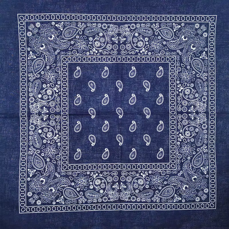 Femmes Foulard solide Hip Hop coton Bandana carré écharpe cajou bandeau écharpe noir Paisley tour de