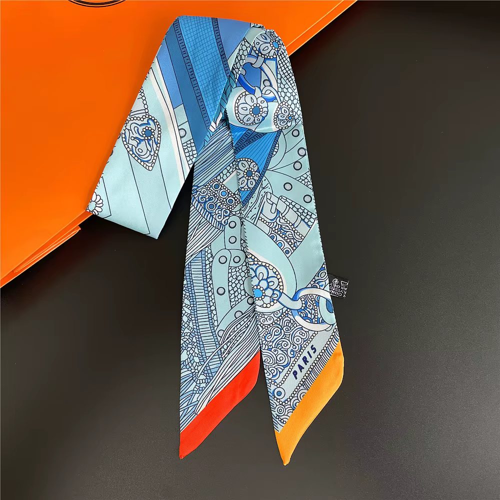 Magnifique Foulard d'été imprimé selle, Design de marque pour femmes, sac slim, bandeau pour cheveux