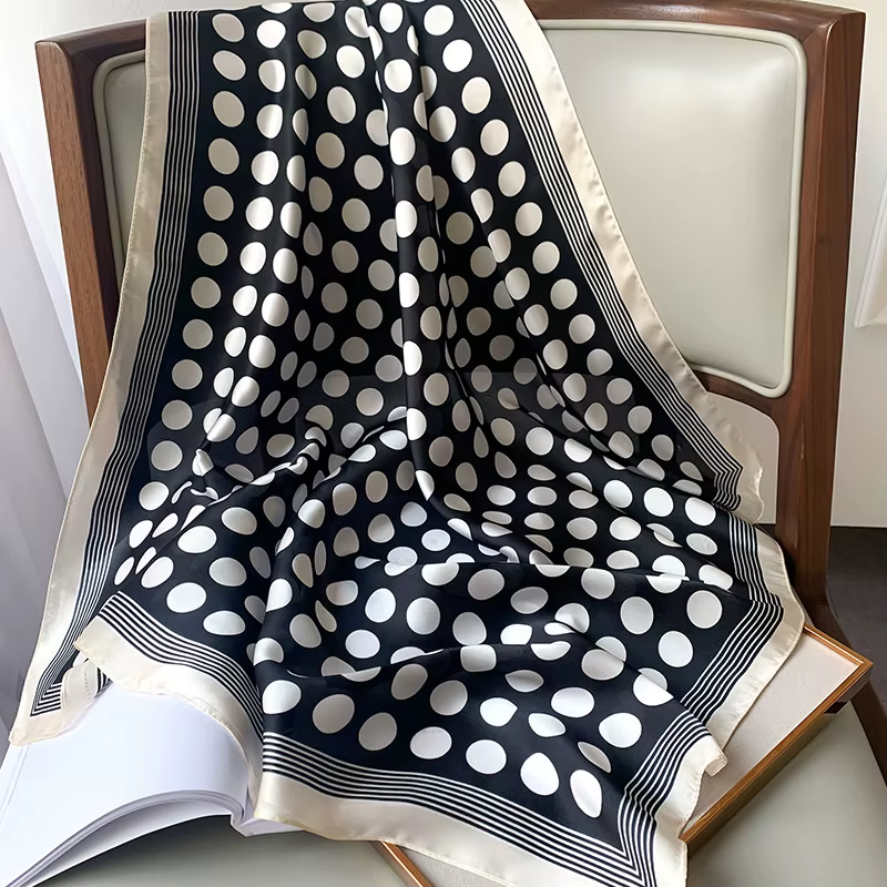 Foulards de mode pour femmes châle imprimé soie Satin Hijab écharpe femme Bandana 70*70 cm marque de