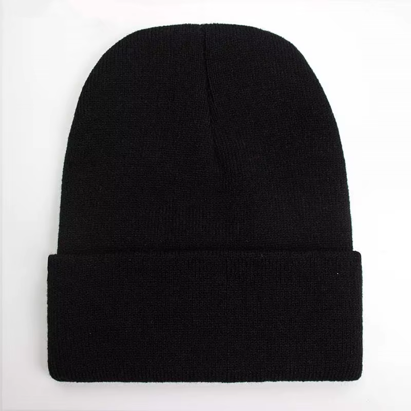 Bonnet unisexe solide automne hiver mélanges de laine doux chaud bonnet tricoté hommes femmes SkullC