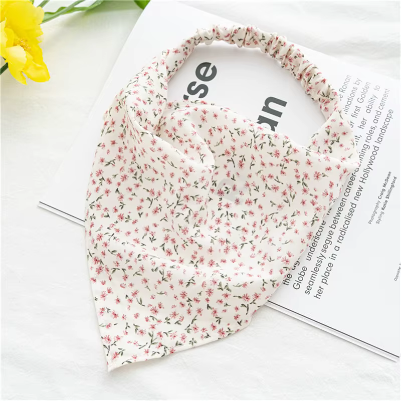 Ruoshui – foulard imprimé floral pour femme et fille, bandana en Satin, accessoires pour cheveux, co