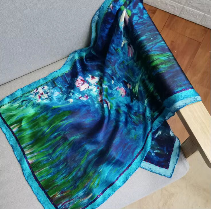 Van Gogh – foulard en soie pour femmes et hommes, écharpe 2019 vraie soie, marque de luxe, de stylis