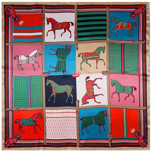Foulard en Satin de soie pour femmes, marque de luxe, imprimé carruage de cheval, châle, Foulard car