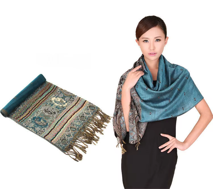 Nouvelle mode couleur bordeaux chinois femmes Pashmina Hijab Chal automne hiver offre spéciale foula