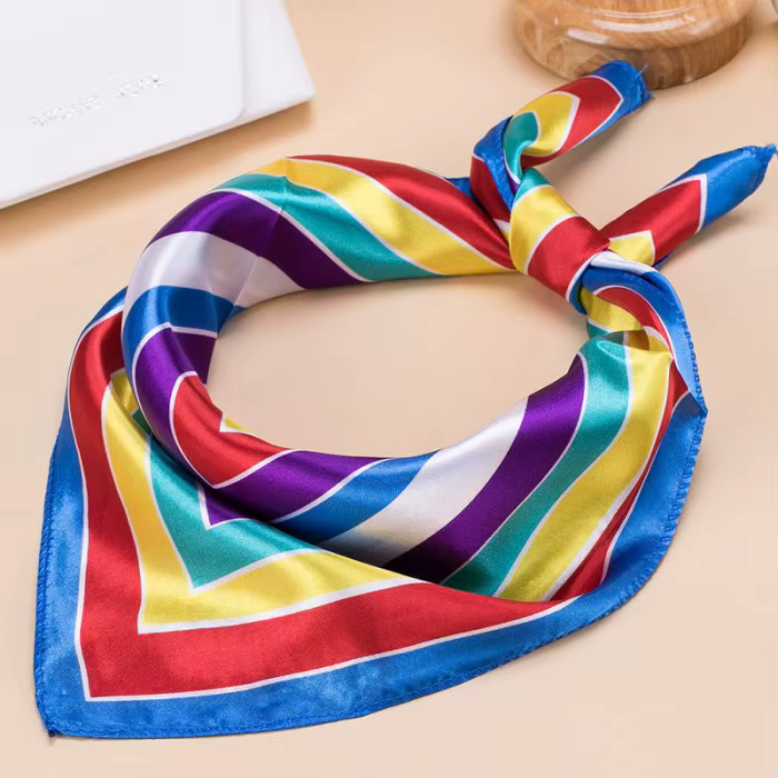 Foulard en soie pour femmes, 50x50, petits carrés doux, foulard de tête décoratif multifonctionnel, 