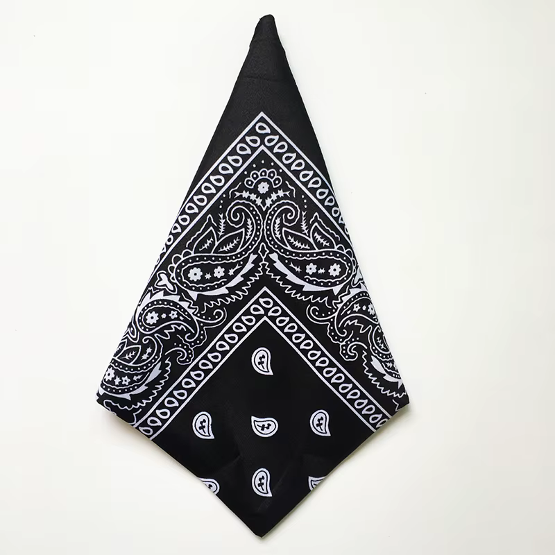 Mode Hip Hop 100% coton Bandana carré écharpe poignet bandeau noir rouge Paisley bandeau chaud impri