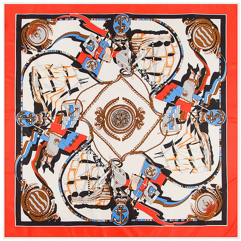 InjSquare-Foulard imprimé cheval espagnol, foulard de la présidence, design original, hijab, écharpe