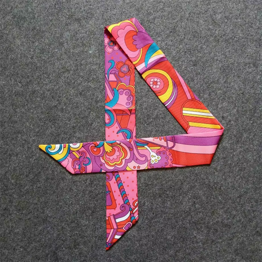 Foulard en soie arc-en-ciel pour femmes, nouveau Design, marque de luxe, sac slim, Foulard pour chev