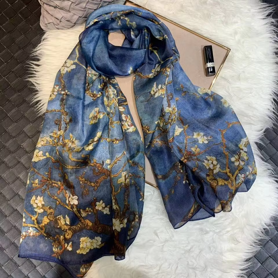 BYSIFA – foulard en soie ultraléger pour femme, écharpe longue de marque, nouveau Design, motif dent
