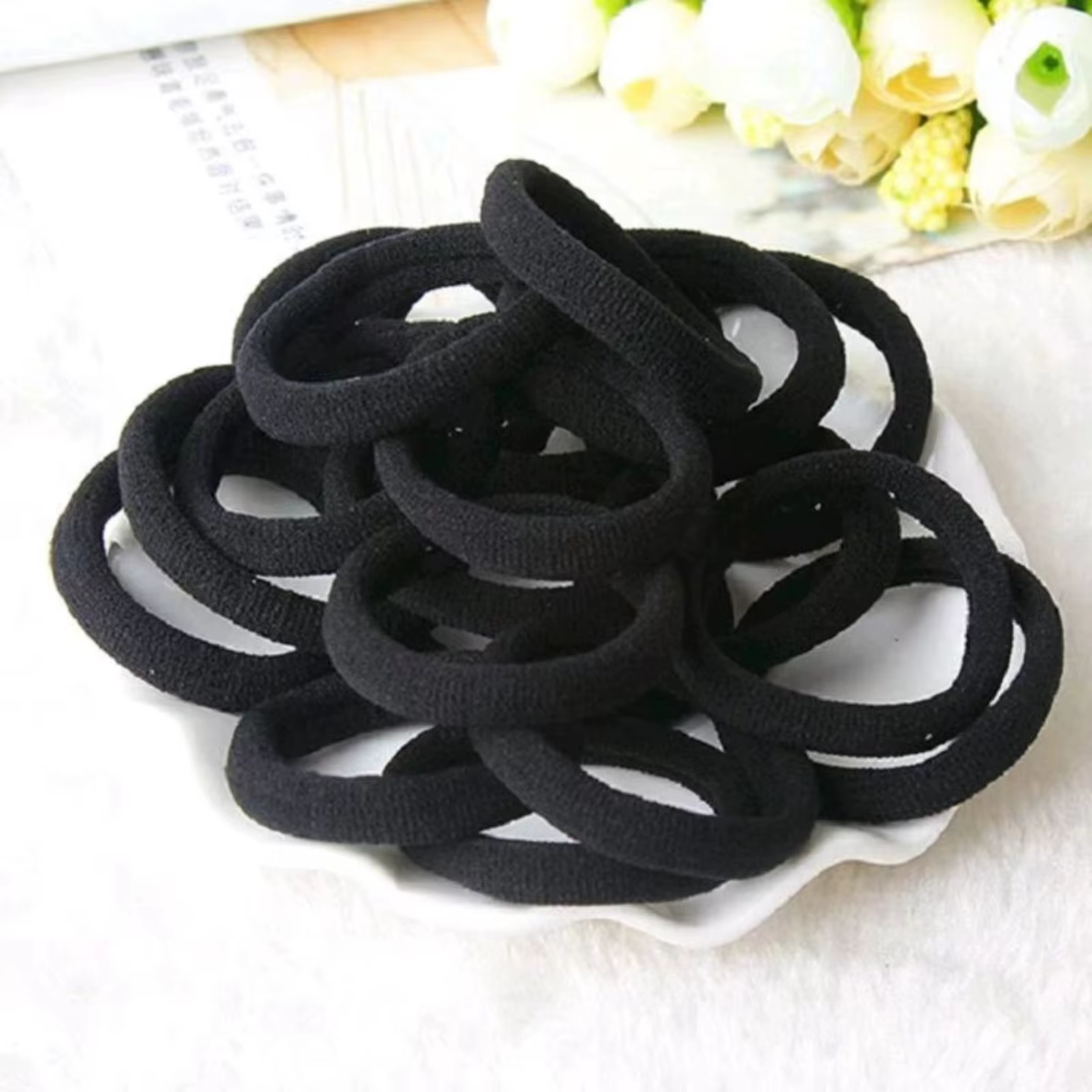 10-100 pièces noir haute élasticité bandeau serviette bandeau 4CM sans couture cheveux corde en cuir
