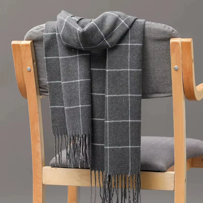 Écharpe en cachemire pour hommes, garde au chaud, décontractée, marque de styliste, Pashmina, pompon