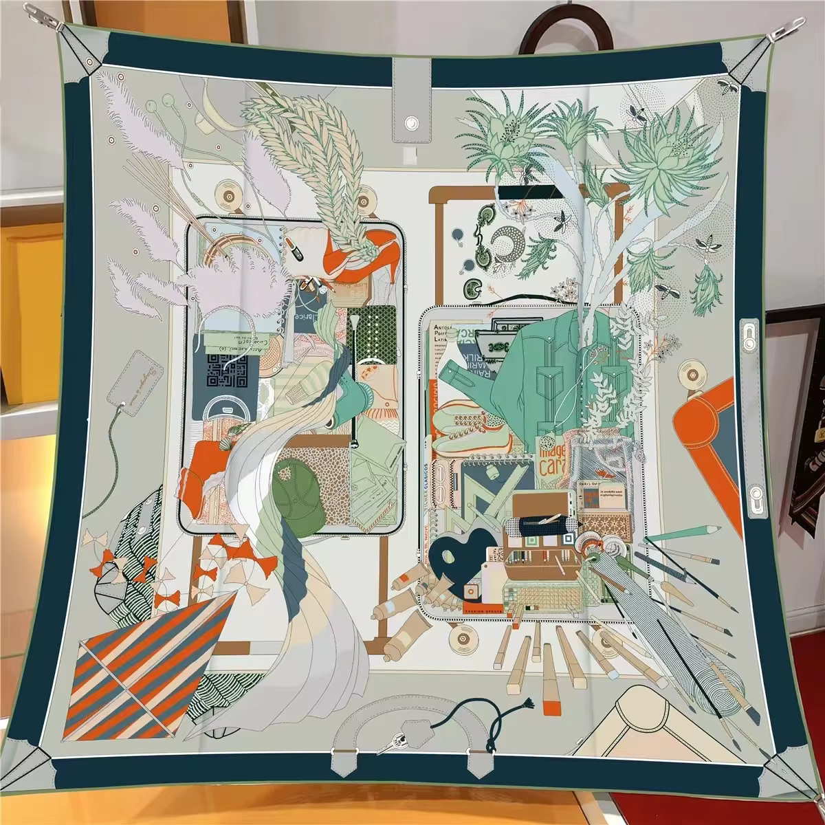 Offre spéciale Foulard en soie femmes imprimé foulards carrés tête Echarpes Foulards en soie Femme e