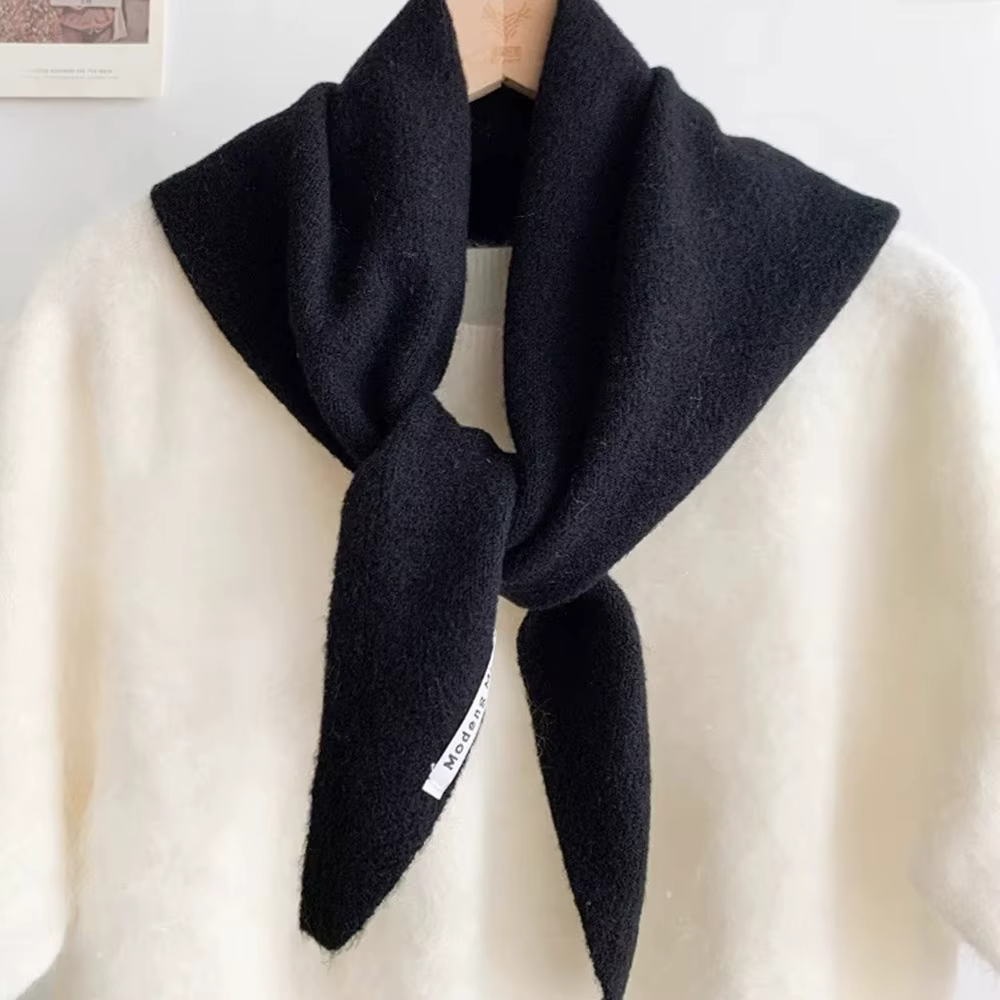 Écharpe Triangulaire en Laine Douce Multifonctionnelle pour Femme, Chaude, Sauna, Hiver