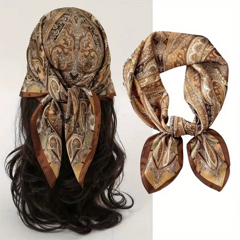 Mode Paisley imprimé soie bandeaux écharpe femmes 2025 nouveau Elagant Bandana cou Foulard bandeaux 