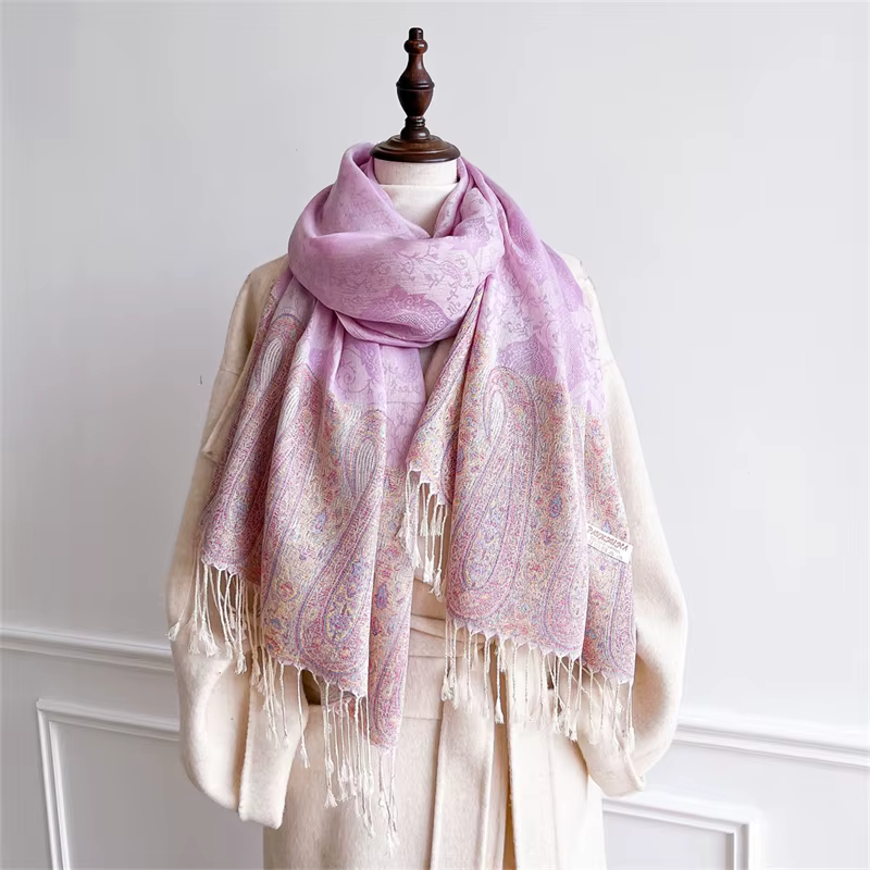 Marque de luxe automne cachemire Pashmina châle dame enveloppement chaud foulards en soie Design imp