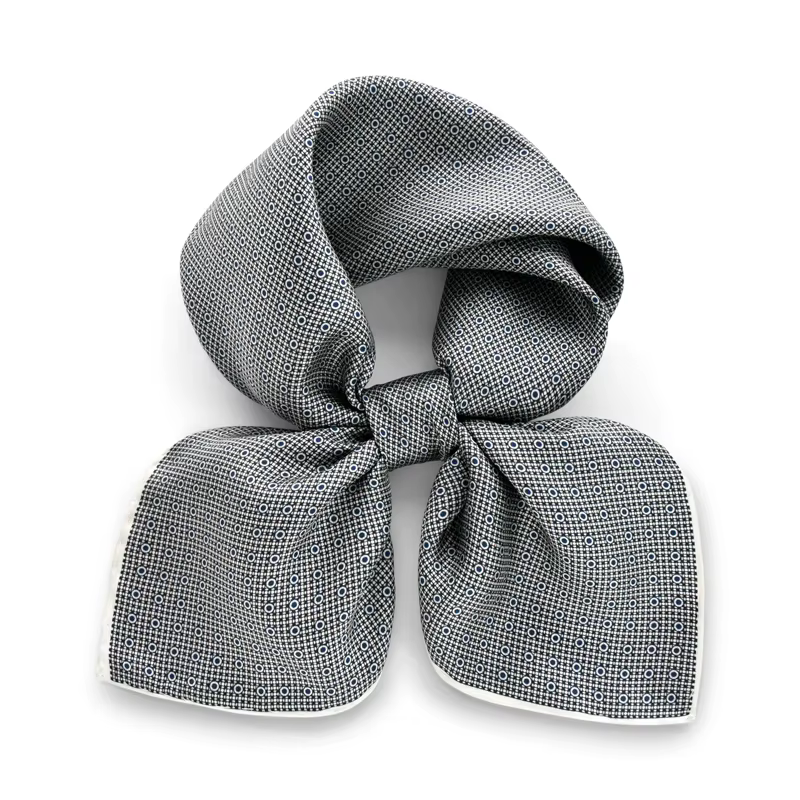 Gris grille hommes poche carré 100% foulard en soie sergé foulard pour femme foulard 50 cm châle aff