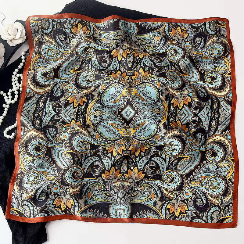 P aisley-Foulard hijab musulman pour femme, écharpe de luxe 100% naturelle, bandeau de tête, bandana
