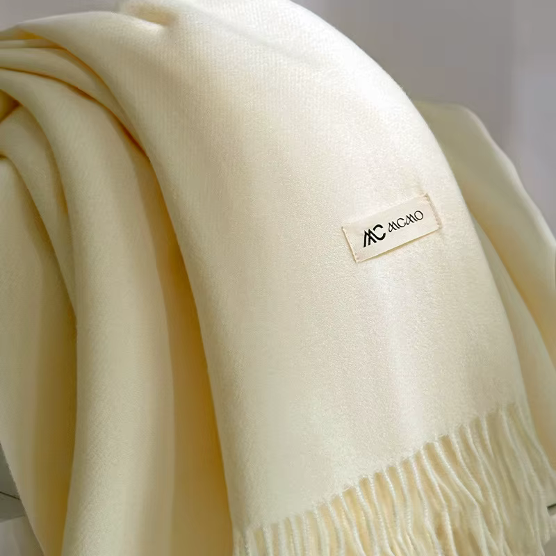 2025 nouvelle écharpe d'hiver pour les femmes longues chaudes foulards en cachemire Hijab solide dam