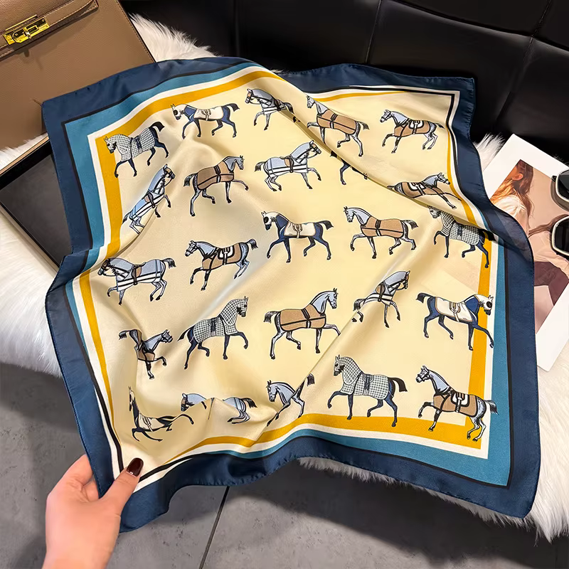 Foulard carré tendance pour femme, respirant et léger, bandana, bandeau printemps/été, foulard pour