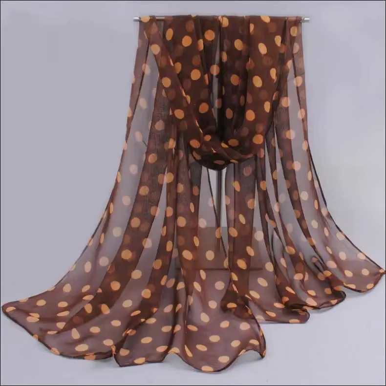 Longue écharpe de protection solaire pour femme, écharpes de styliste, imprimé à pois, enveloppes tr