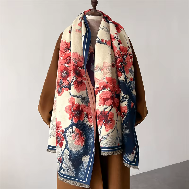 Écharpe de luxe en cachemire pour femme, Design chaud, couverture Pashmina, Poncho, châle, épais, Bu