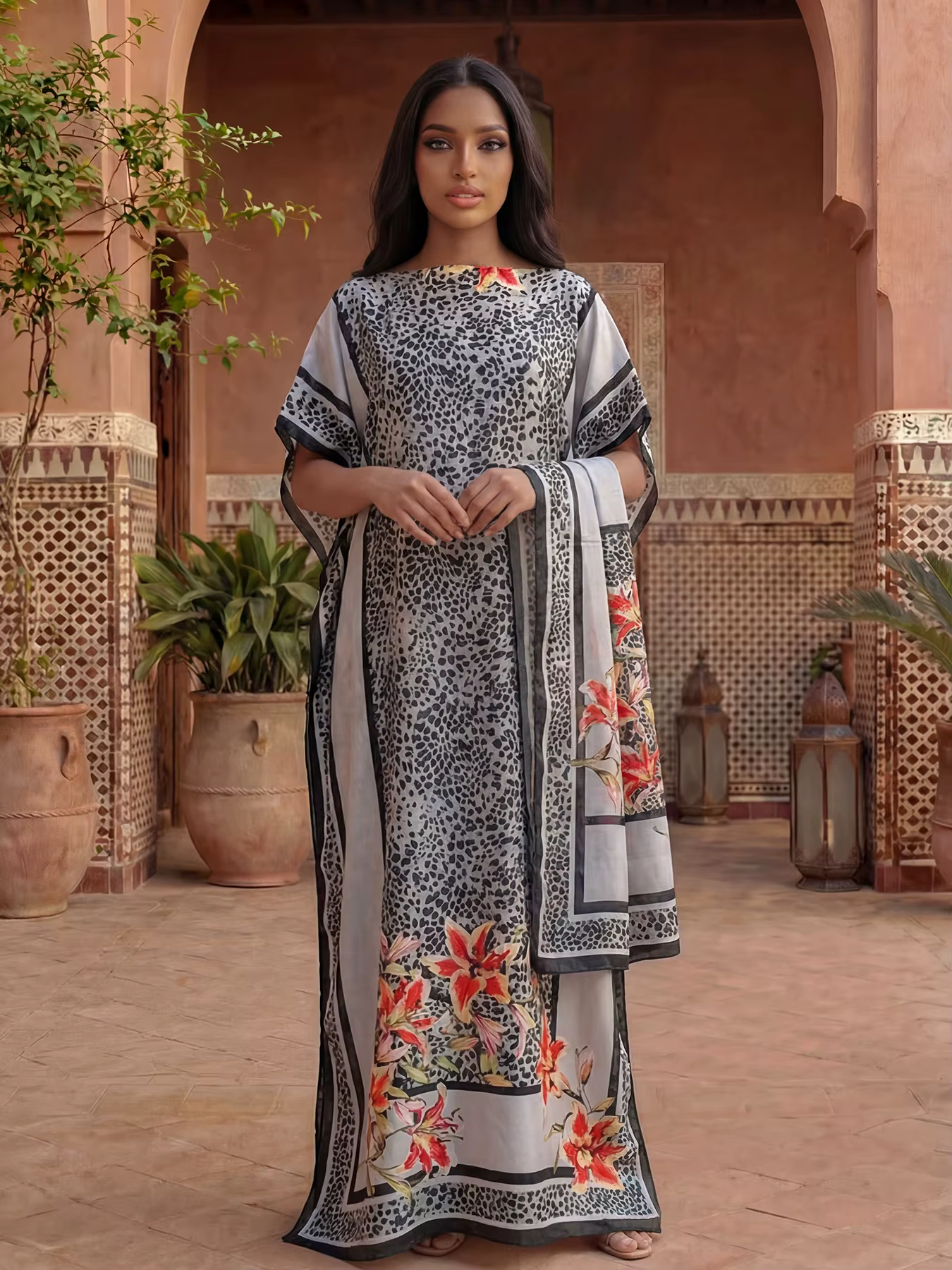 Nouvelle Collection Été : Châle Africain Élégant pour Femme, Imprimé Soie, Long Hijab Musulman, Robe