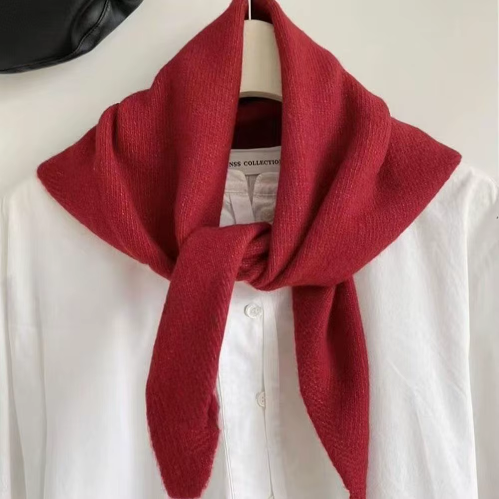 Foulard Triangle de Style coréen foulard triangulaire en laine pour femmes châles chauds tricotés fo