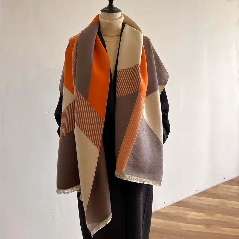 Écharpe en cachemire vintage polyvalente, garder au chaud, épaissie, nouvelle mode, hiver