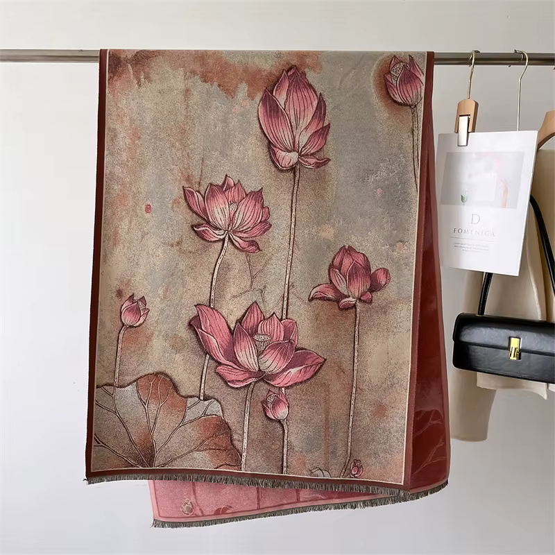 Écharpe de luxe en cachemire pour femme, Design chaud, couverture Pashmina, Poncho, châle, épais, Bu