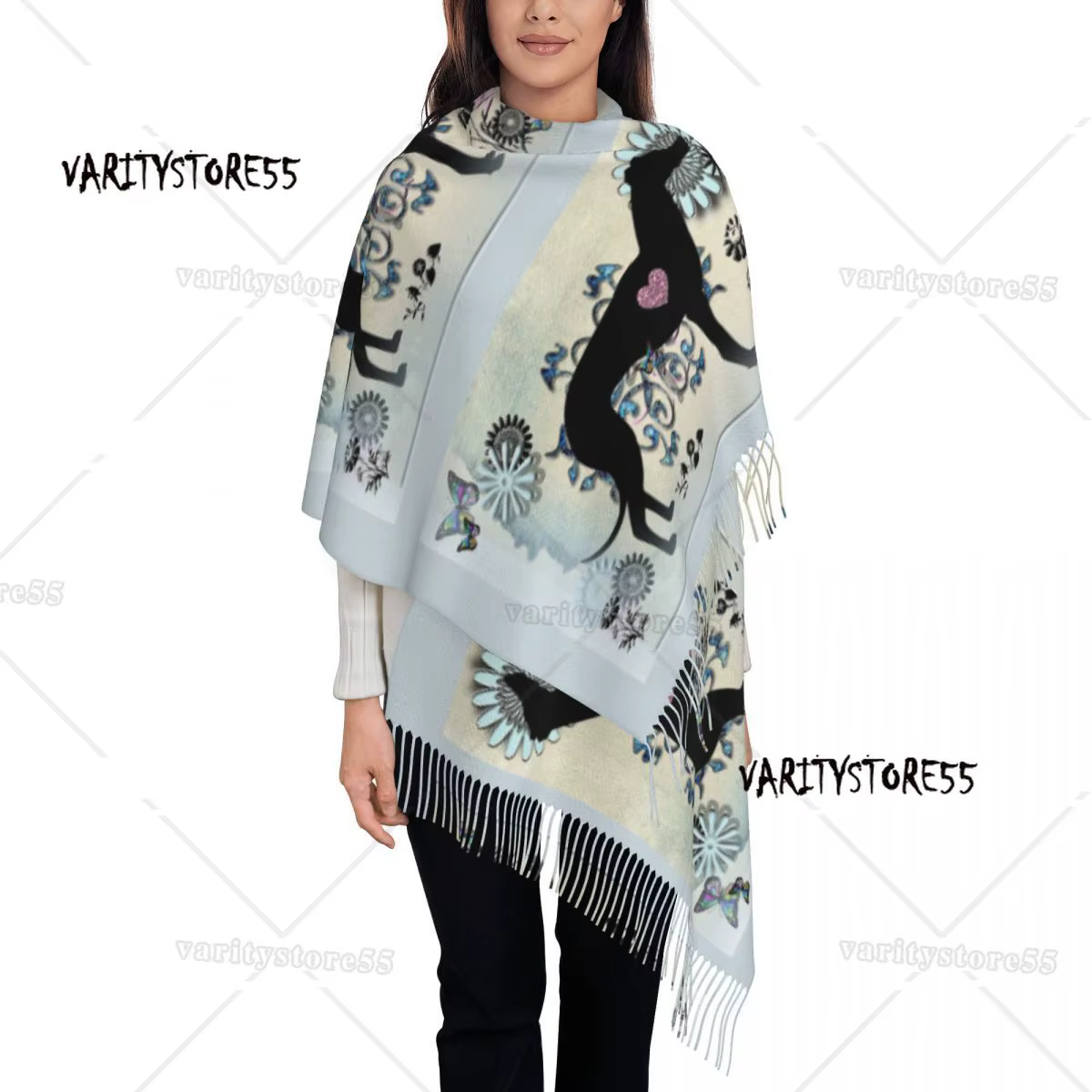 Greyhound Sighthound Art chien écharpe femmes hiver automne Pashmina châle enveloppement Animal ital