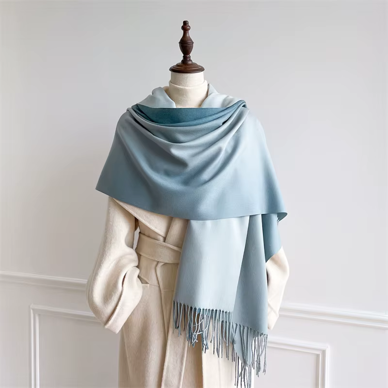 Écharpe de luxe en cachemire pour femme, mouchoir dégradé, Pashmina chaud, châle enveloppant, paréo 
