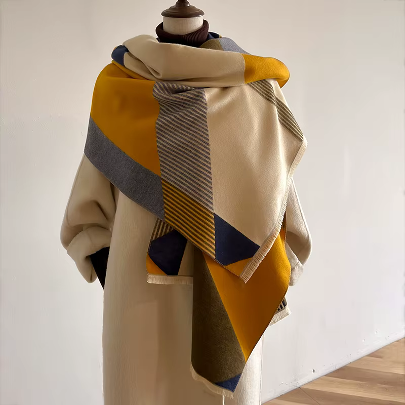 Écharpe en cachemire vintage polyvalente, garder au chaud, épaissie, nouvelle mode, hiver