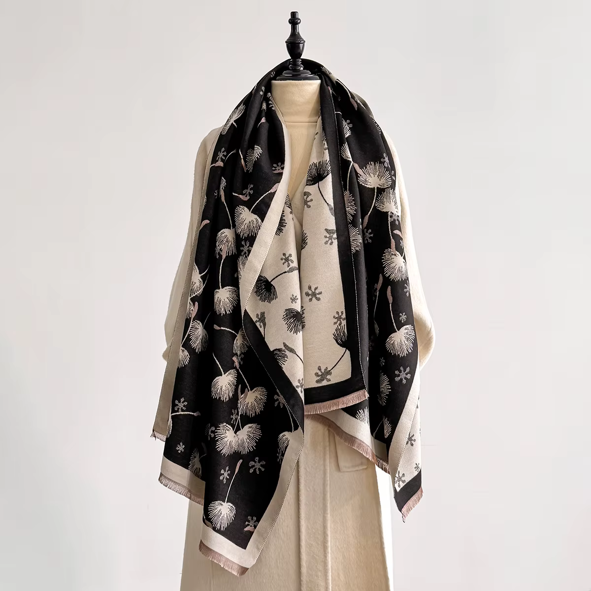 2025 hiver chaud cachemire plume écharpe pour femmes de luxe Jacquard Pashmina châle Wrap foulard fe