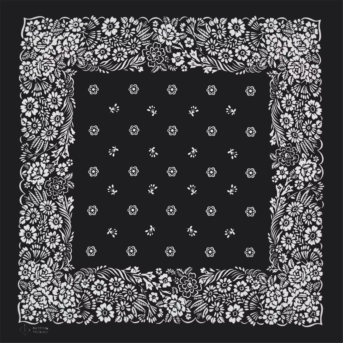 Nouveau Design fleur noir Paisley Hip Hop 100% coton carré Bandana écharpe unisexe bandeau cadeaux p