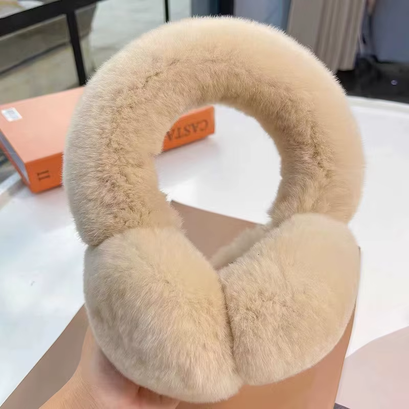Cache-oreilles en fourrure de vrai lapin Rex pour temps froid, cache-oreilles pour femmes, cache-ore