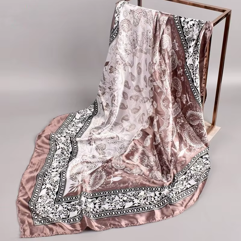 Nouvelle marque de luxe Foulard carré Design châle enveloppement 90 cm impression sergé soie femmes