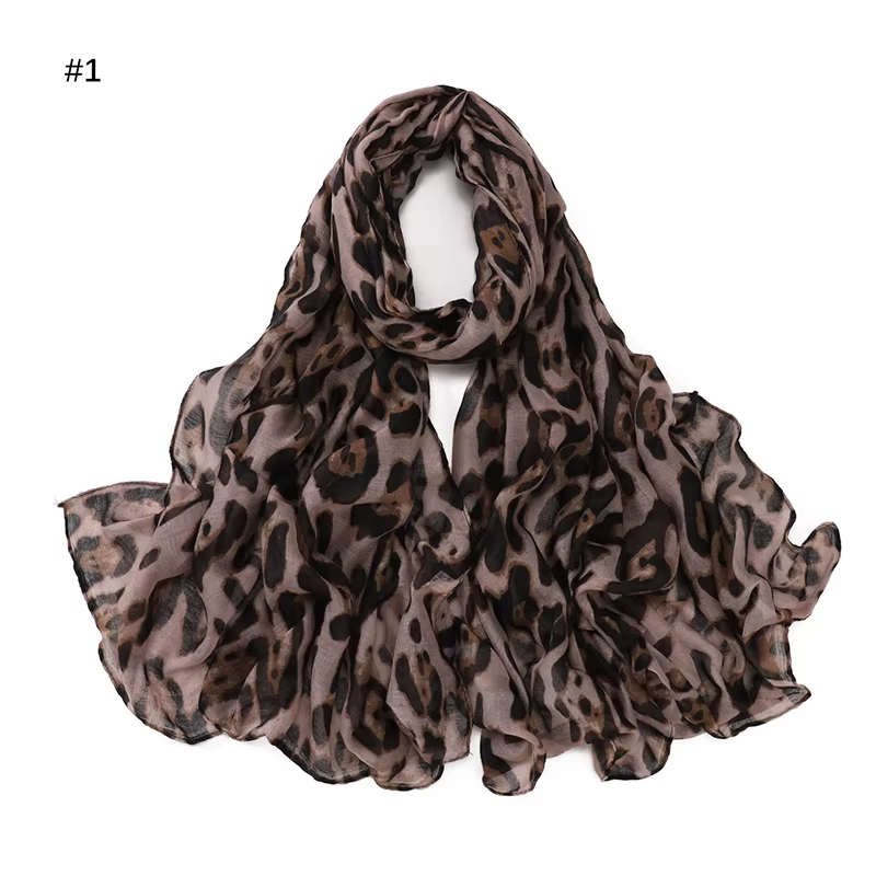 Mode imprimé léopard écharpe Femme Hijab foulards doux Pashmina hiver mince écharpe Femme bandeau fo